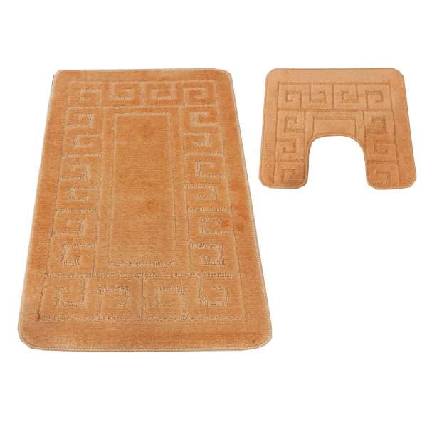 Set kupaonskih tepiha sa U izrezom-SVJETLO NARANČASTA