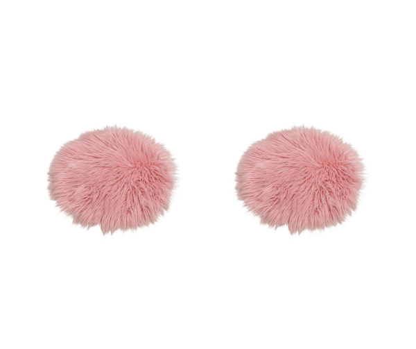 Par jastuka za stolice od umjetne ovčje vune Ø34cm  roza