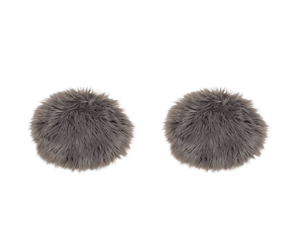 Par jastuka za stolice od umjetne ovčje vune Ø34cm  siva